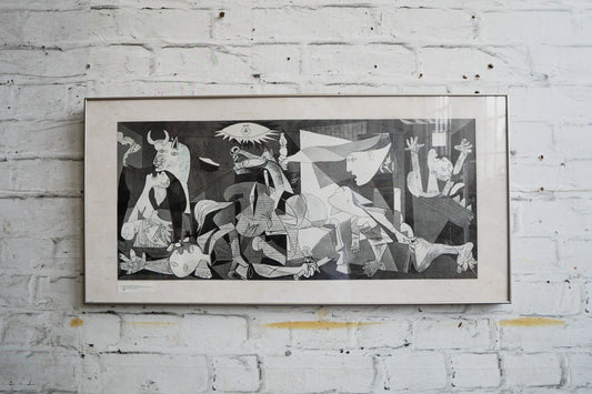 Scarce Vintage 1970s 80s SPADEM Framed Silex Print of Pablo Picasso's Guernica