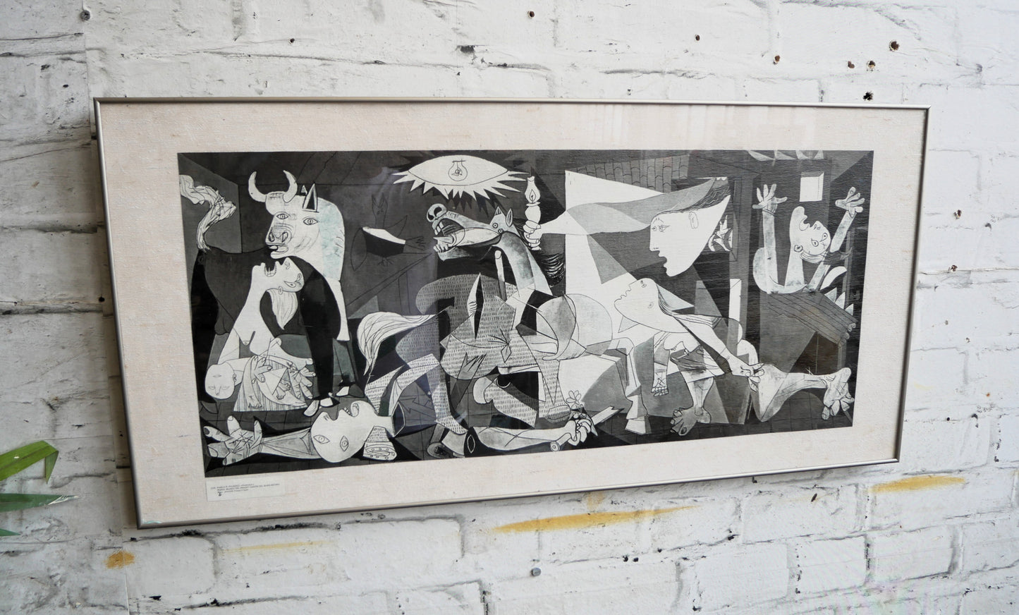 Scarce Vintage 1970s 80s SPADEM Framed Silex Print of Pablo Picasso's Guernica