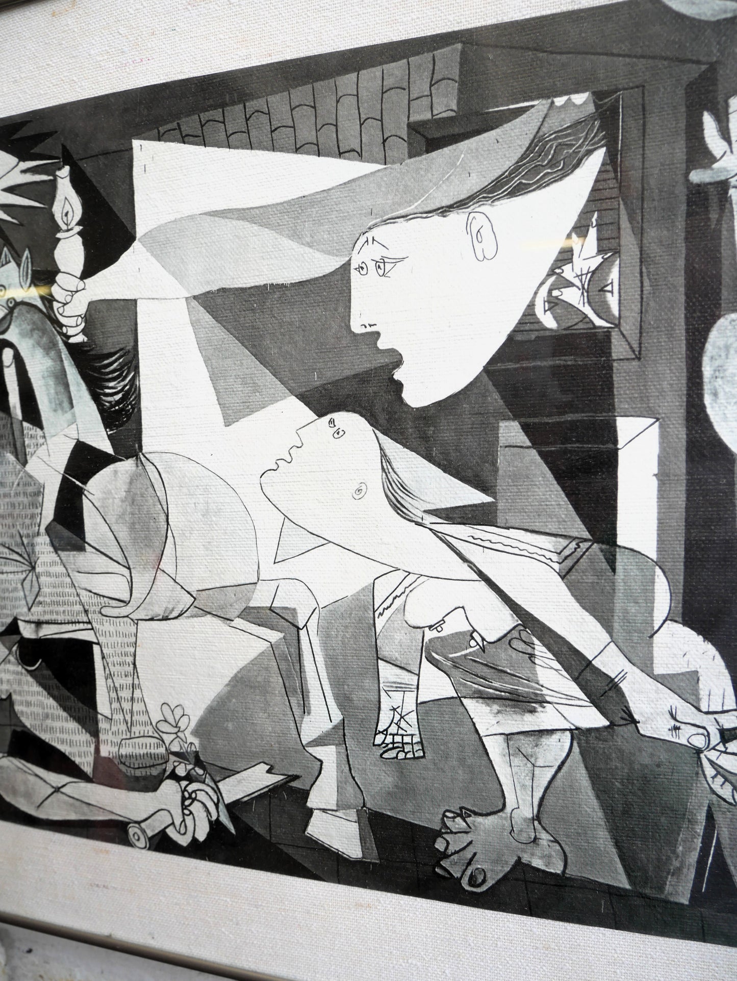 Scarce Vintage 1970s 80s SPADEM Framed Silex Print of Pablo Picasso's Guernica