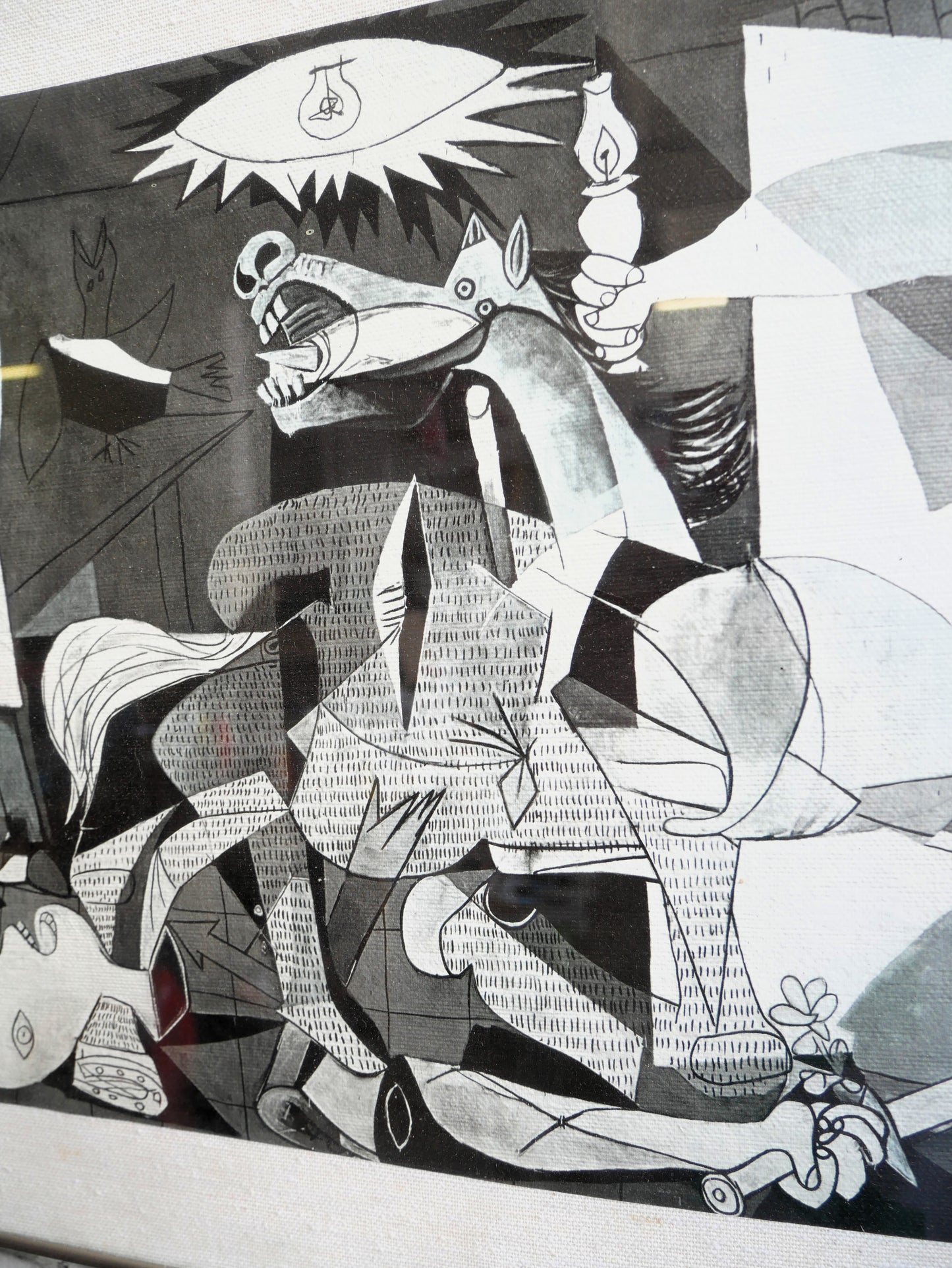 Scarce Vintage 1970s 80s SPADEM Framed Silex Print of Pablo Picasso's Guernica