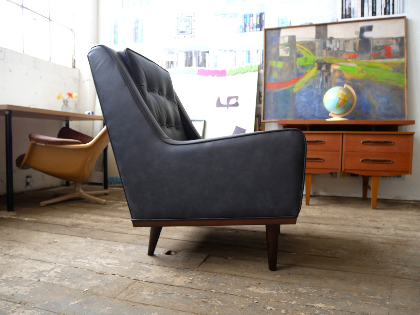 Contemporary Mid Century Modern Design Made.Com Scott Leather Armchair