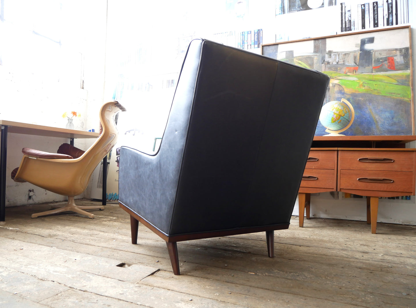 Contemporary Mid Century Modern Design Made.Com Scott Leather Armchair