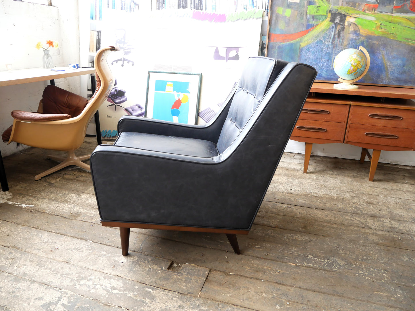 Contemporary Mid Century Modern Design Made.Com Scott Leather Armchair