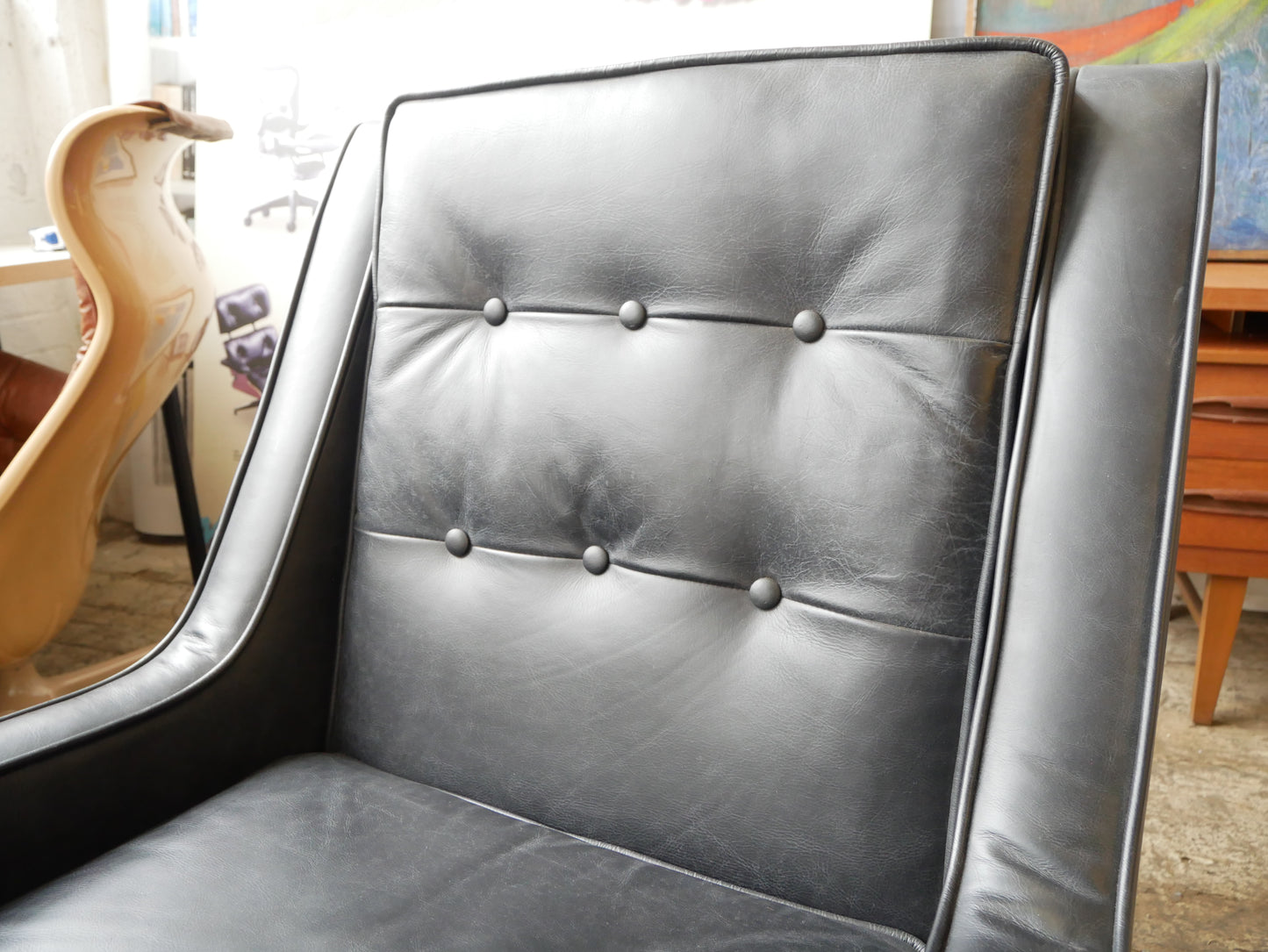 Contemporary Mid Century Modern Design Made.Com Scott Leather Armchair