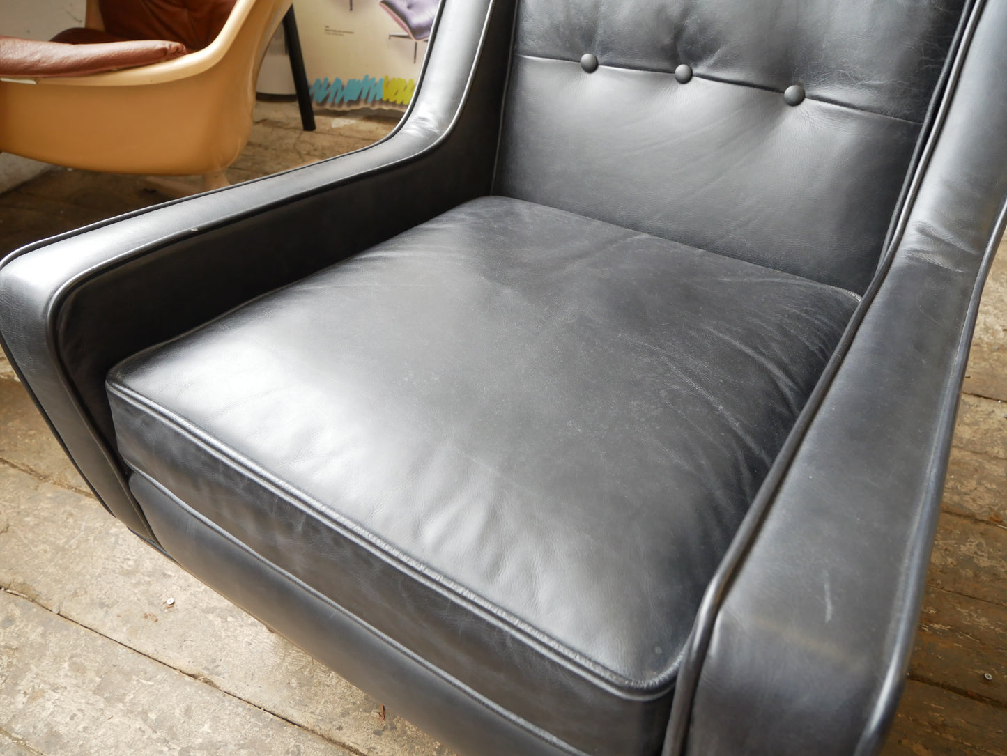 Contemporary Mid Century Modern Design Made.Com Scott Leather Armchair