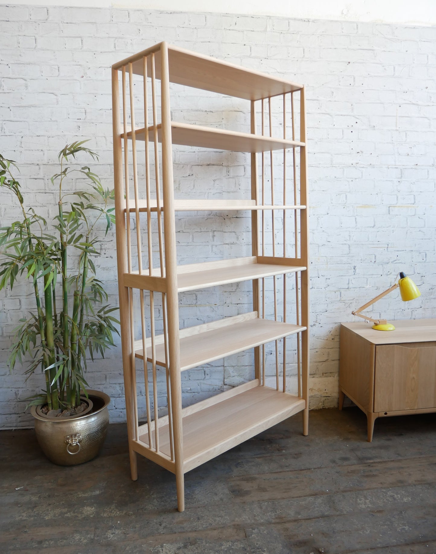 Contemporary Ercol Shalstone 5 Tier Oak Shelving Unit Bookcase Room Divider