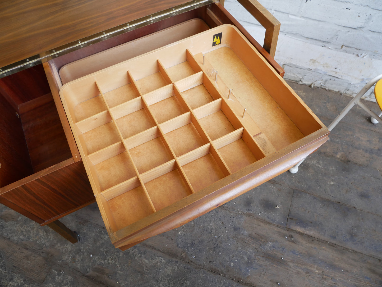 Vintage Retro Mid Century Modern Danish Design 2 Drawer Sewing Craft Work Cabinet