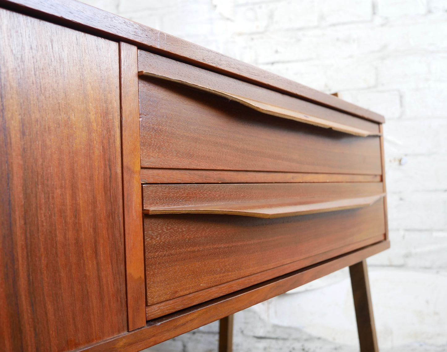 Vintage Retro Mid Century Modern Danish Design 2 Drawer Sewing Craft Work Cabinet