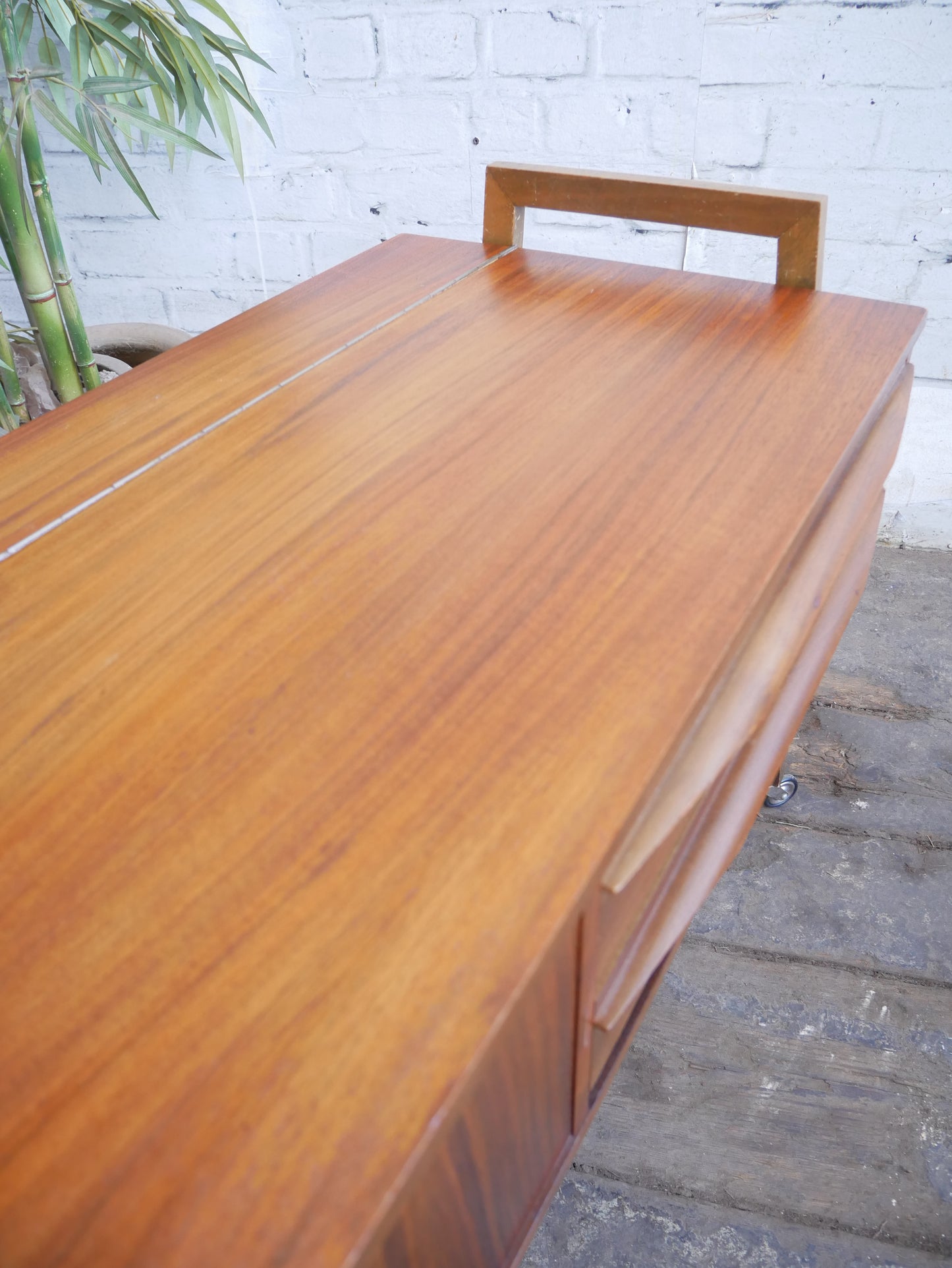 Vintage Retro Mid Century Modern Danish Design 2 Drawer Sewing Craft Work Cabinet