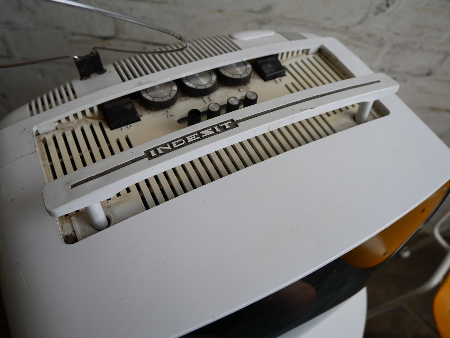 Vintage Retro 70s Mid Century Space Age Indesit Portable TV Television Set for Prop Spares/ Repair