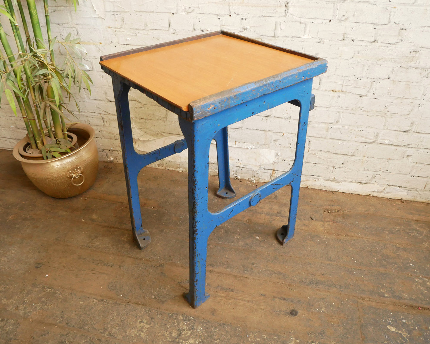 Vintage 50s 60s Mid Century Industrial Machinists Steel Workbench Desk Table