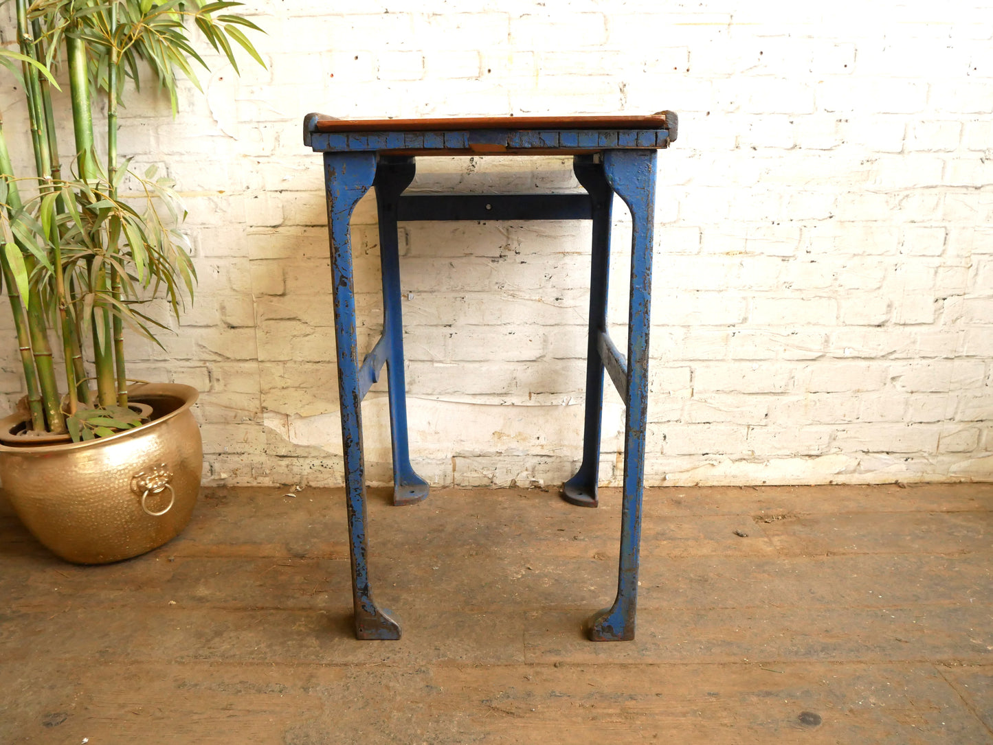 Vintage 50s 60s Mid Century Industrial Machinists Steel Workbench Desk Table