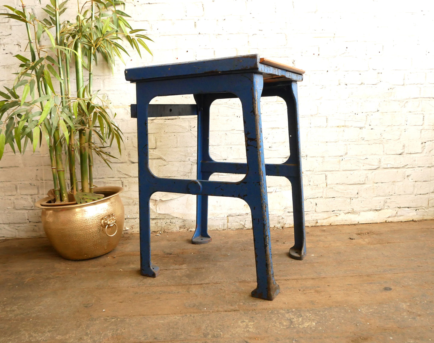 Vintage 50s 60s Mid Century Industrial Machinists Steel Workbench Desk Table