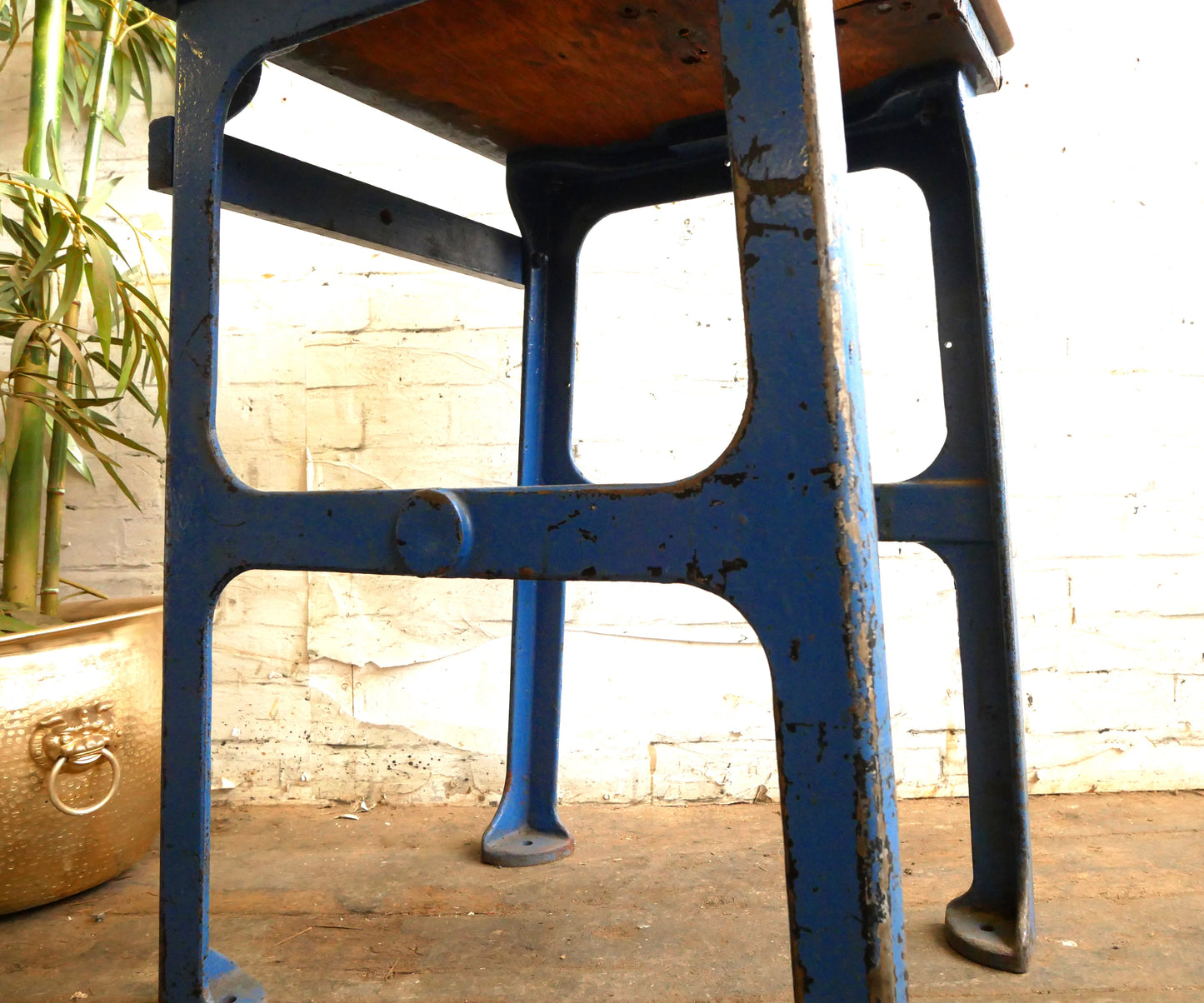 Vintage 50s 60s Mid Century Industrial Machinists Steel Workbench Desk Table