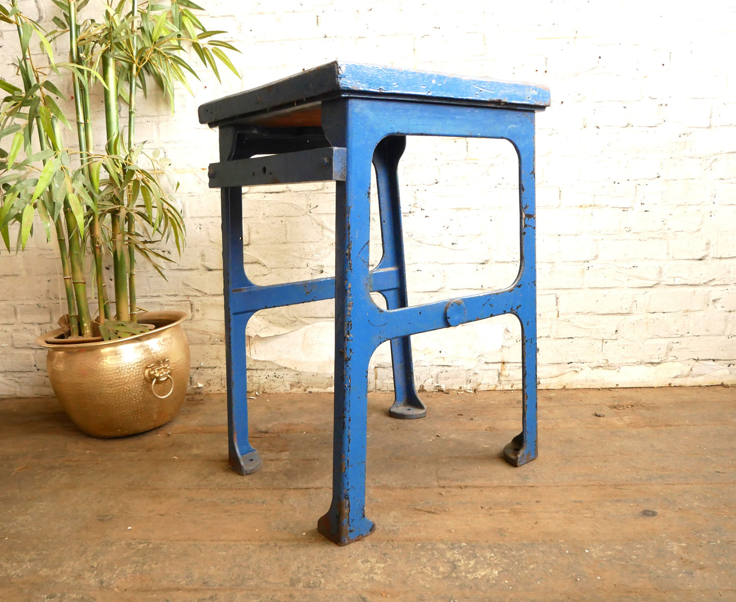 Vintage 50s 60s Mid Century Industrial Machinists Steel Workbench Desk Table
