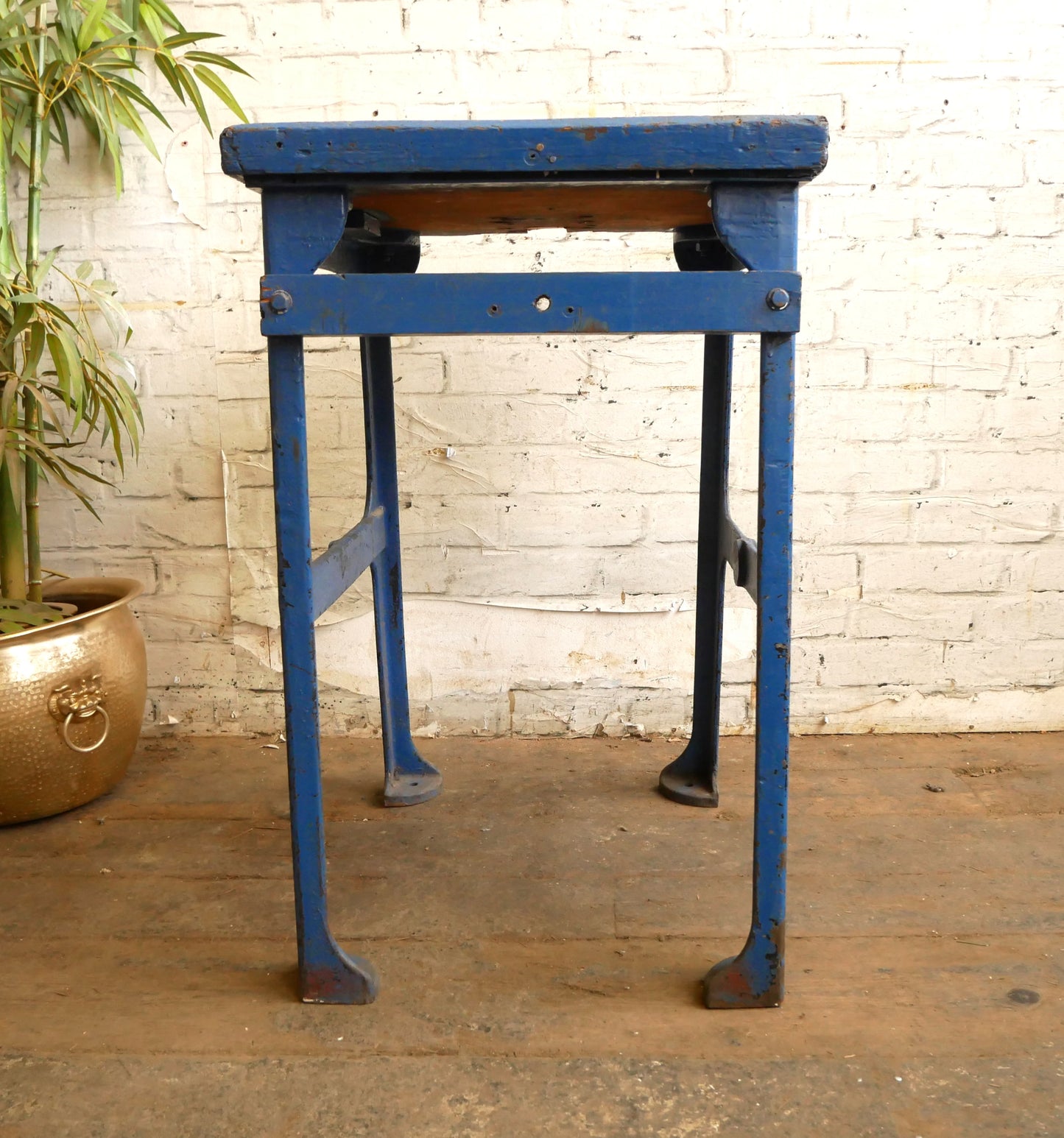 Vintage 50s 60s Mid Century Industrial Machinists Steel Workbench Desk Table