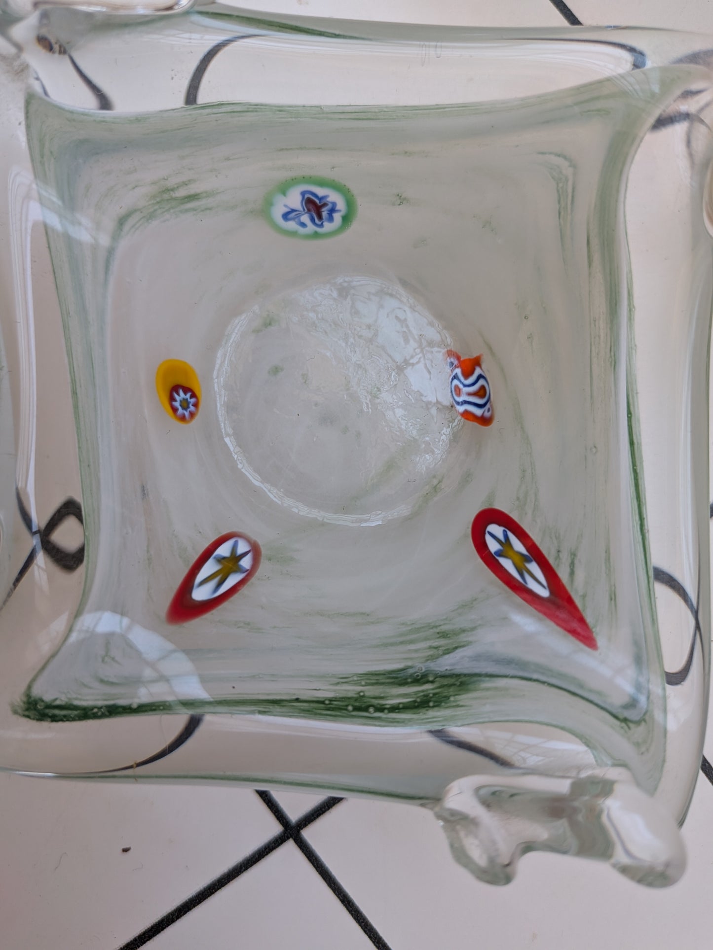 3 Vintage Murano Millefiori and Lavorazione Style Glass Dishes