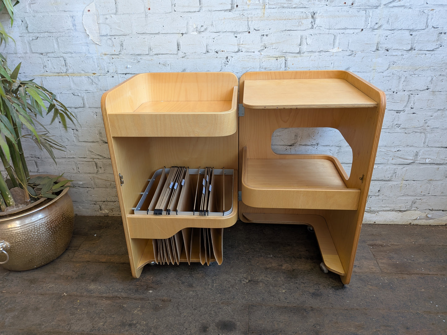 Vintage Habitat Bent Plywood Spacesaver Metamorphic Workstation Trolley