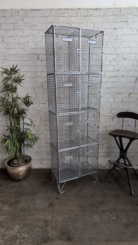 Industrial Retro Mid Century Modern Style Metal Steel Wire Coat Storage Locker