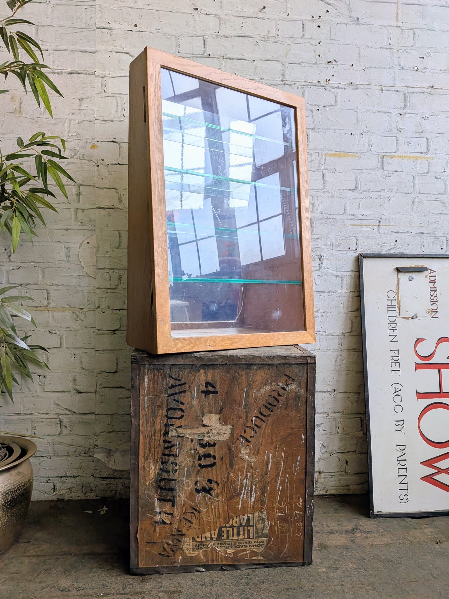 Vintage Retro Oak 4 Shelf Shop Haberdashery Table Top Display Shelving Unit.