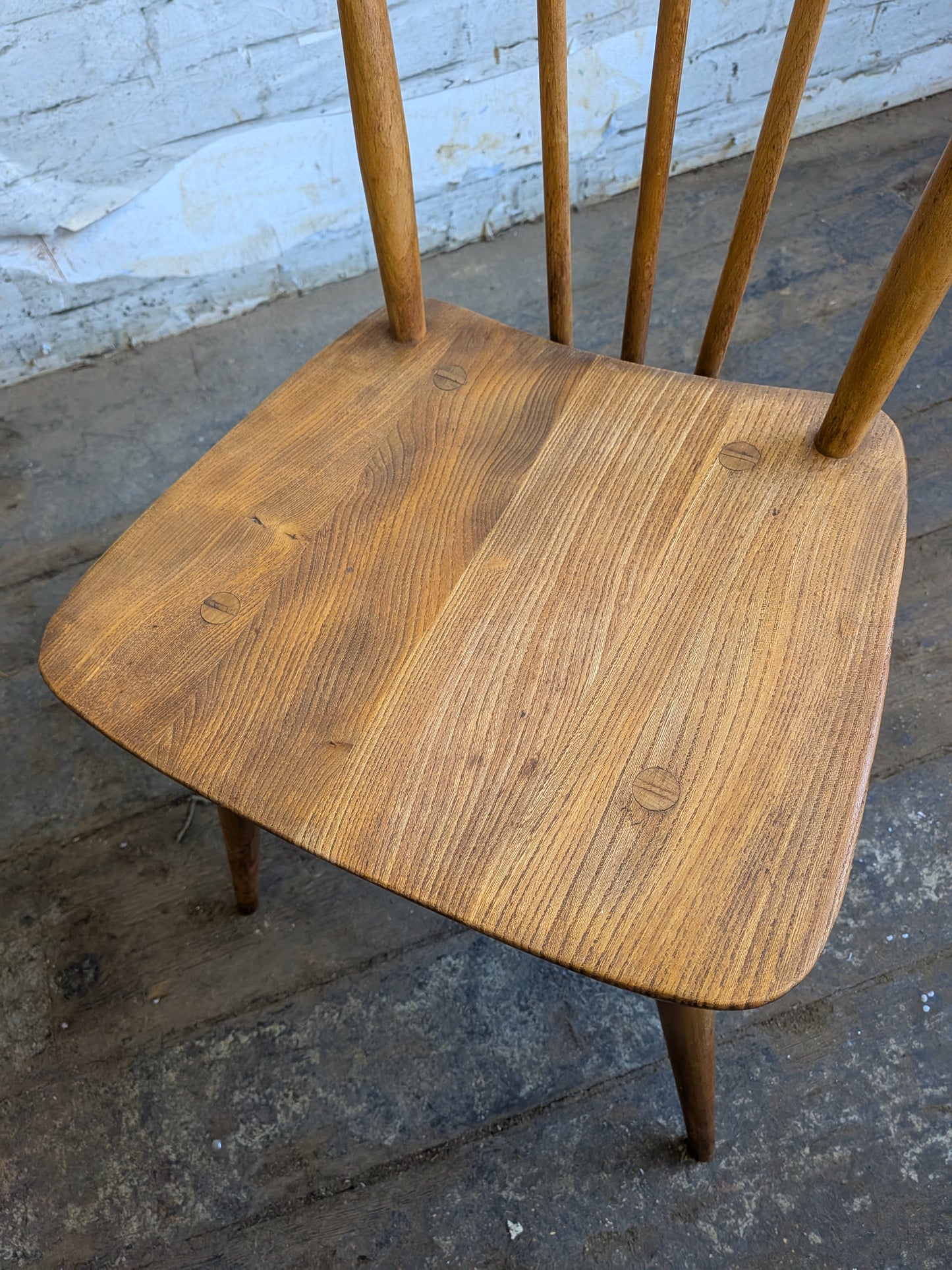 4 Mid Century Modern Ercol All Purpose Chairs and Ercol Drop Leaf Kitchen Bistro Cafe Dining Table