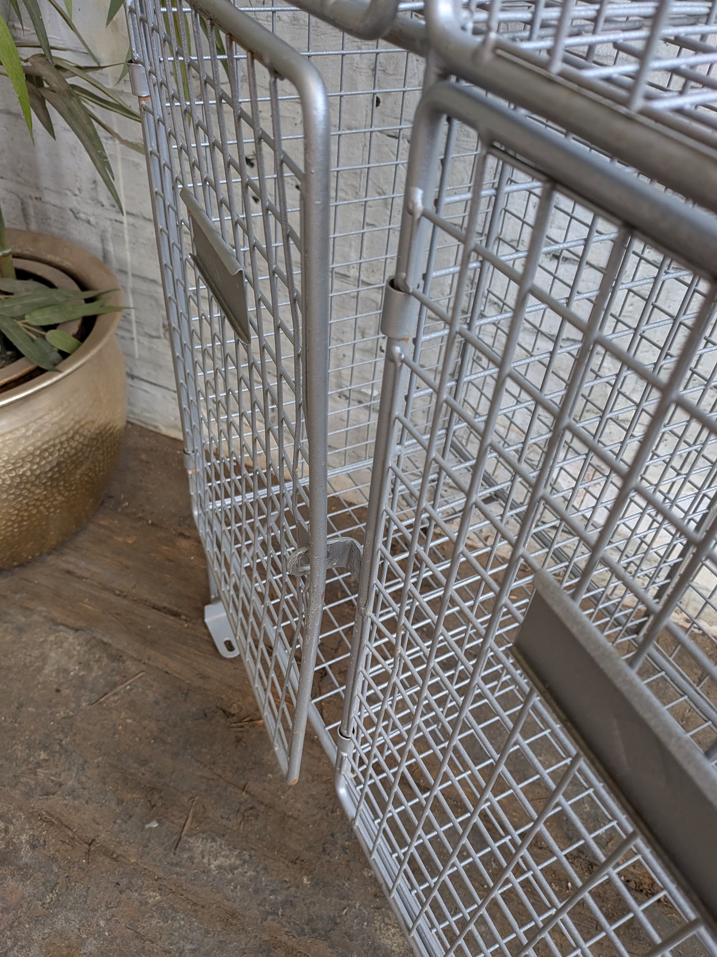 Industrial Retro Mid Century Modern Style Metal Steel Wire Coat Storage Locker