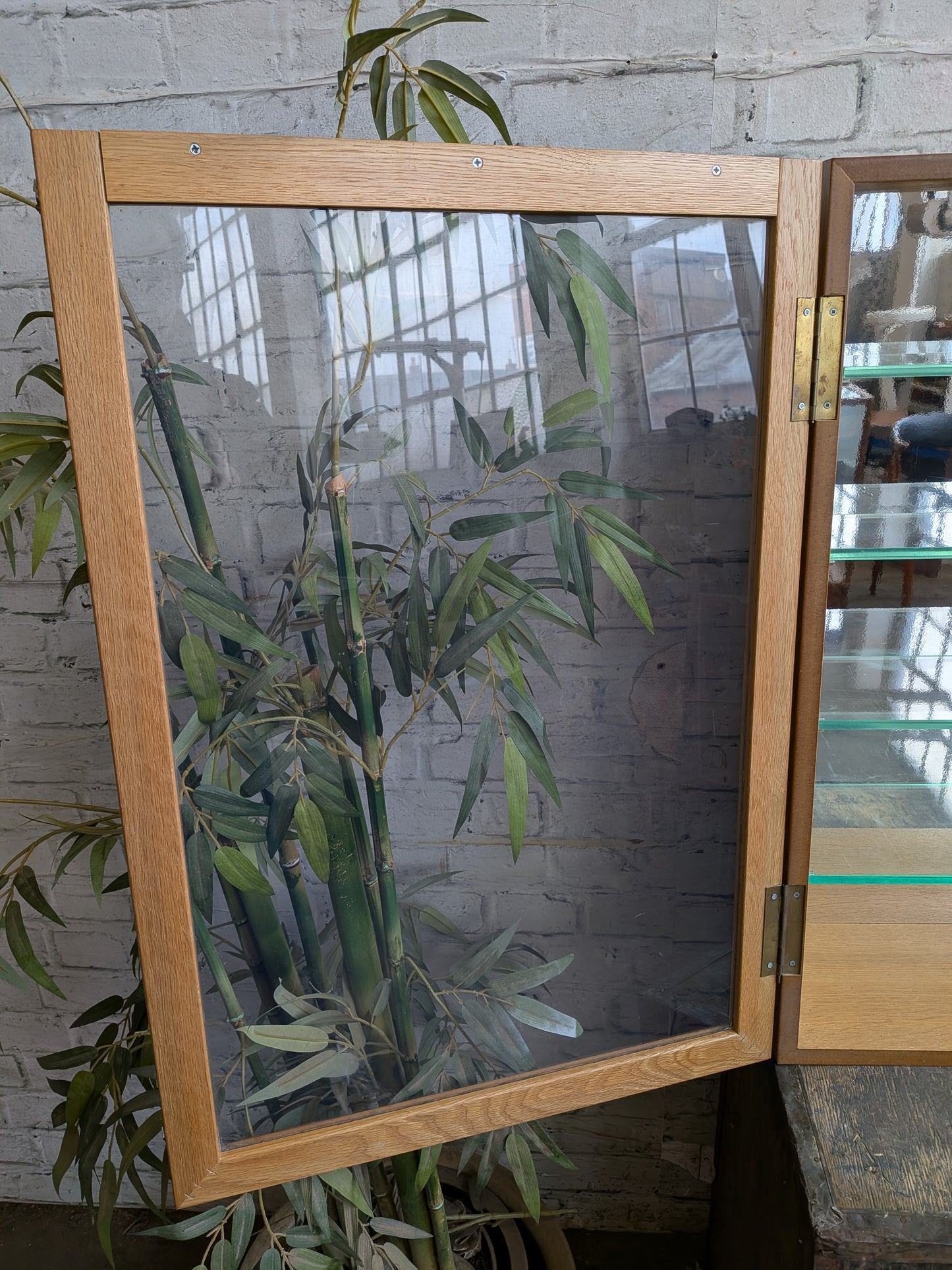 Vintage Retro Oak 4 Shelf Shop Haberdashery Table Top Display Shelving Unit.