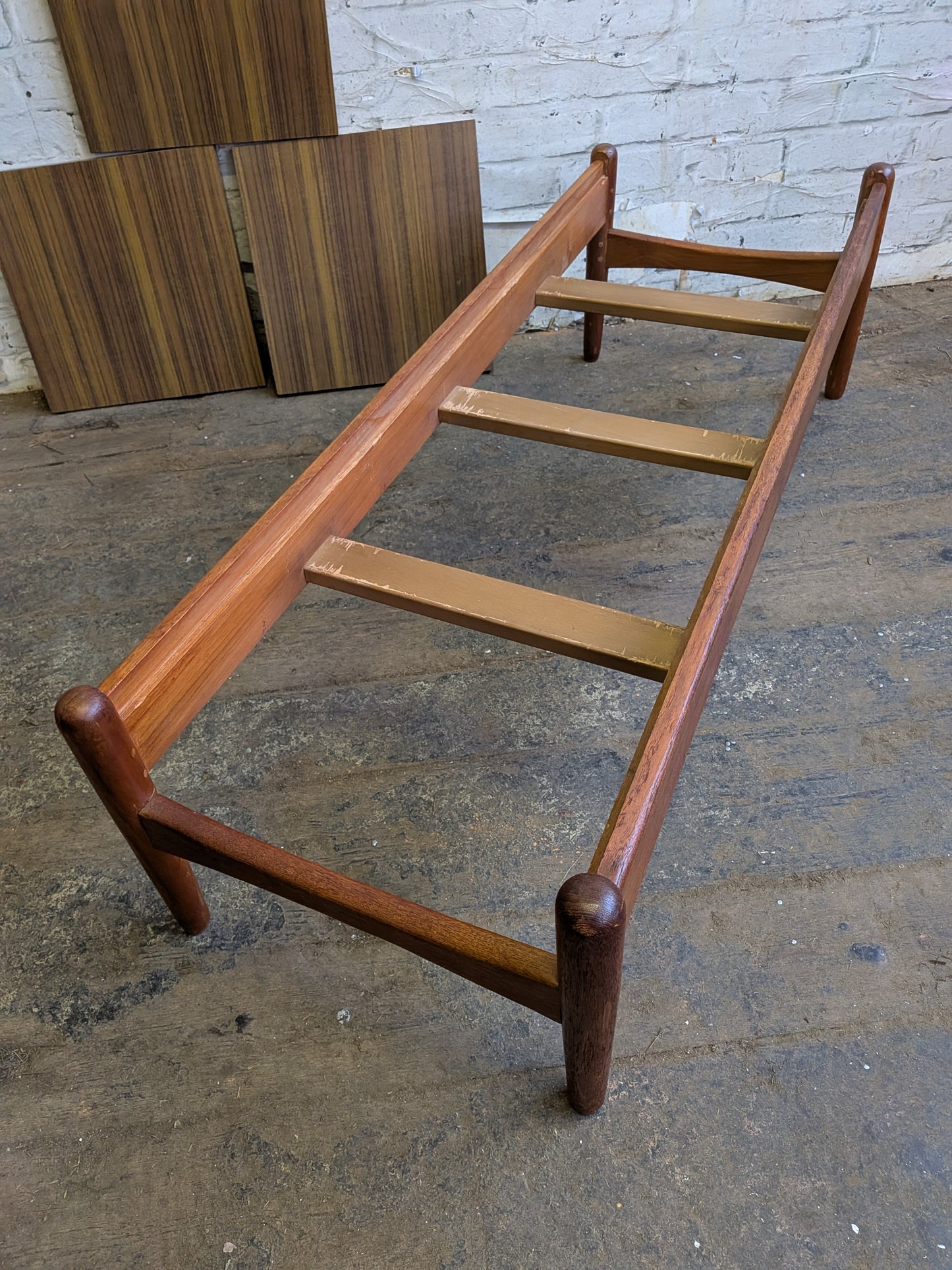 Vintage 60s 70s Retro Mid Century Modern Teak Coffee Table with Changeable Formica Top