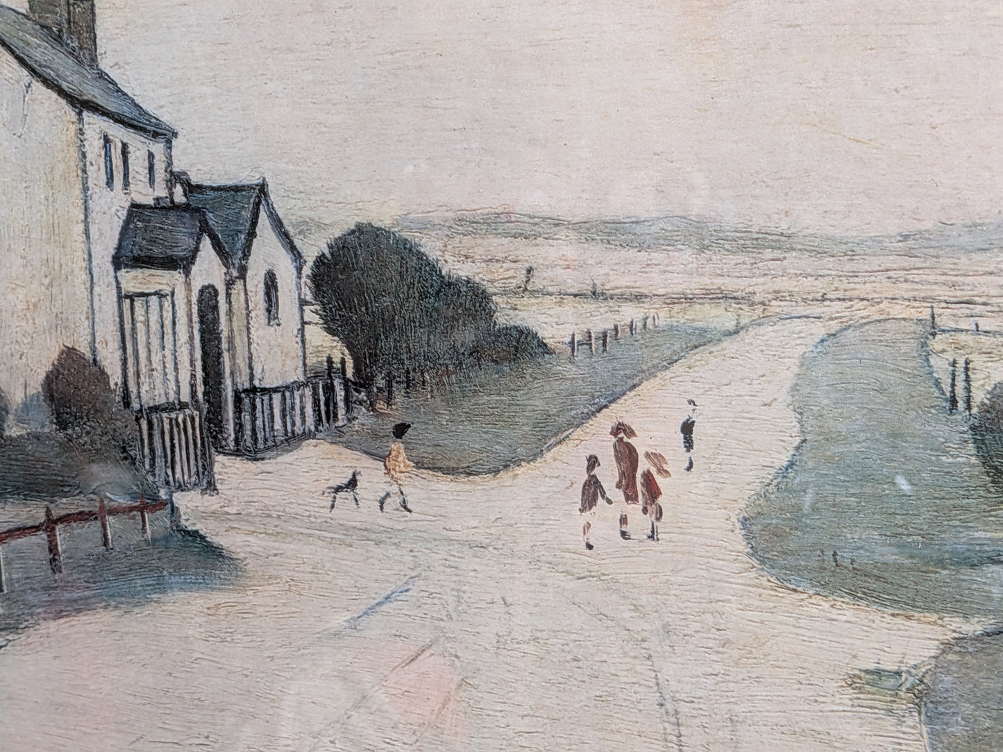 Rare Vintage 70s 80s Framed Print of L.S. Lowry A Country Road (1952)