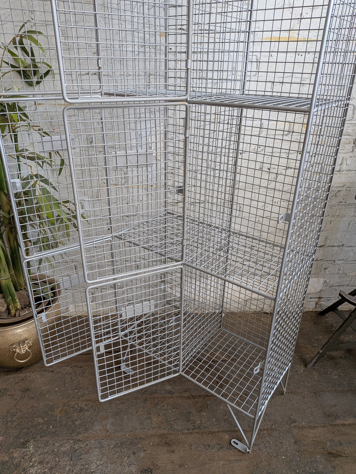 Industrial Retro Mid Century Modern Style Metal Steel Wire Coat Storage Locker