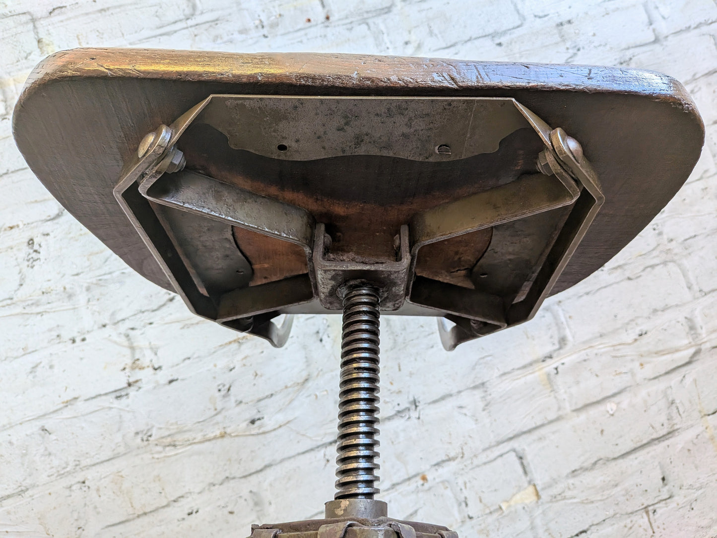 1 Vtg 30s 40s Art Deco Steel Evertaut Industrial Machinists Typists Swivel Chair