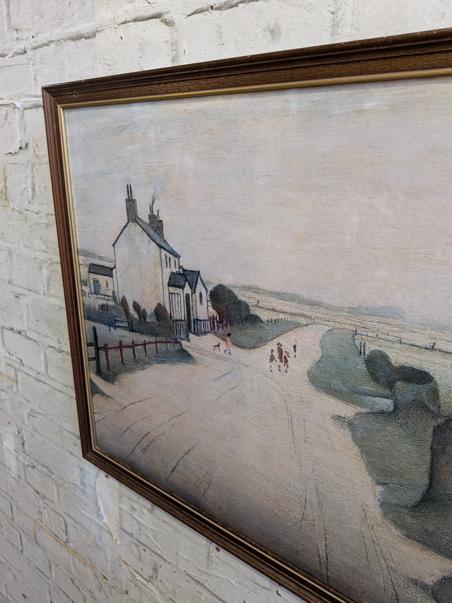 Rare Vintage 70s 80s Framed Print of L.S. Lowry A Country Road (1952)