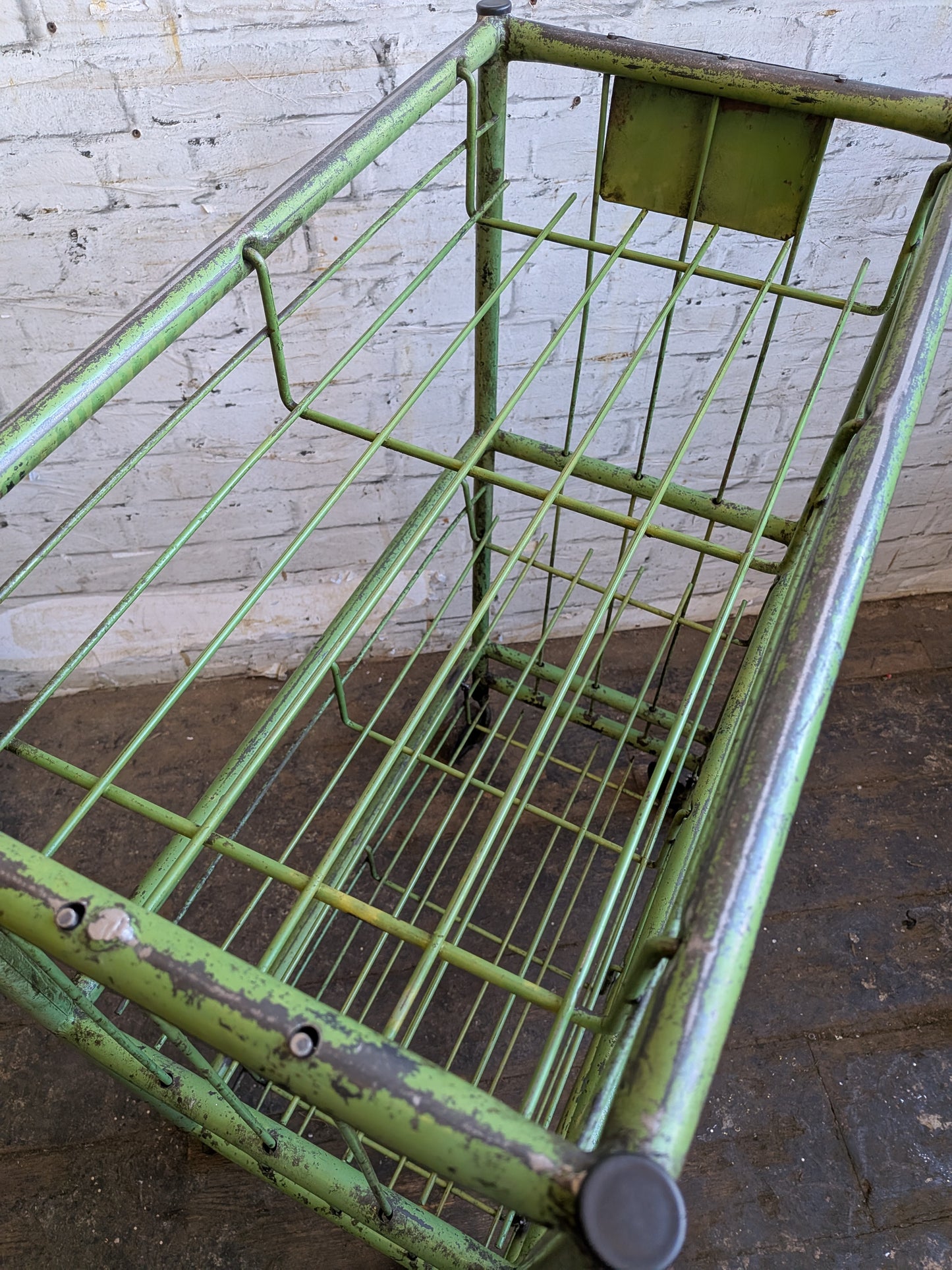 1 x Vtg Mid Century Industrial Factory Steel Book Shelf Shelving Storage Trolley