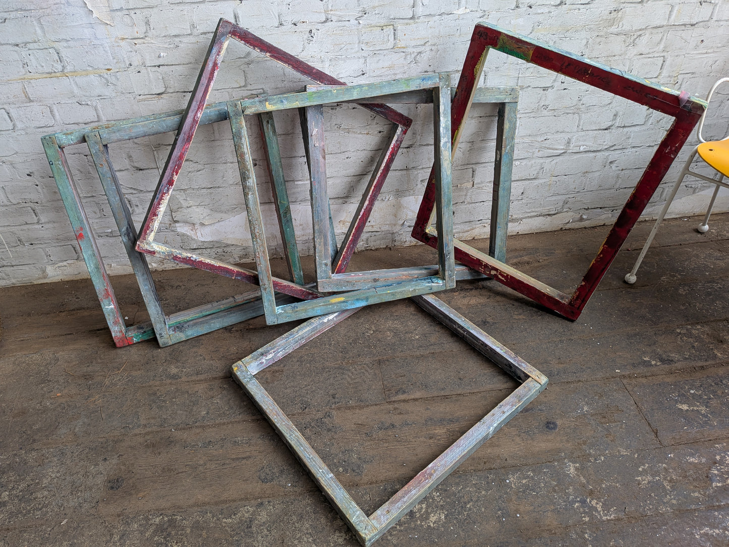 1 x Vintage Industrial Silkscreen Printing Wooden Frame - Picture Frame 👍 Mirror 👍 Blackboard 👍