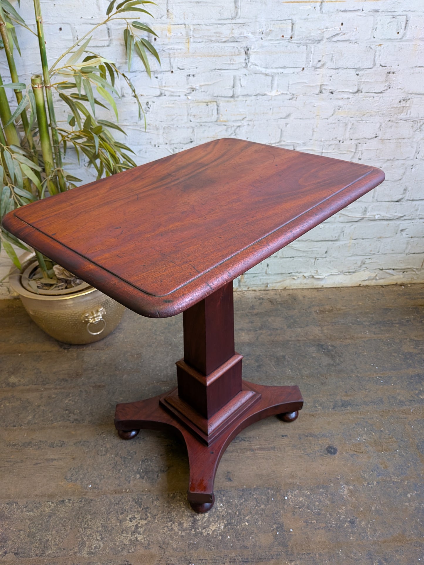 Antique Victorian Mahogany  Side End Hall Sofa Plant Pedestal Table