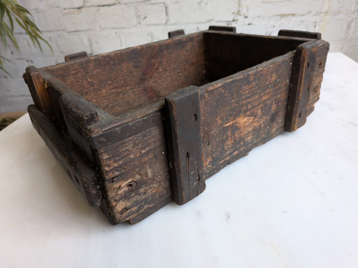 Small Vintage 40s 50s Pine Military Industrial Ammunition Storage Case Crate Box