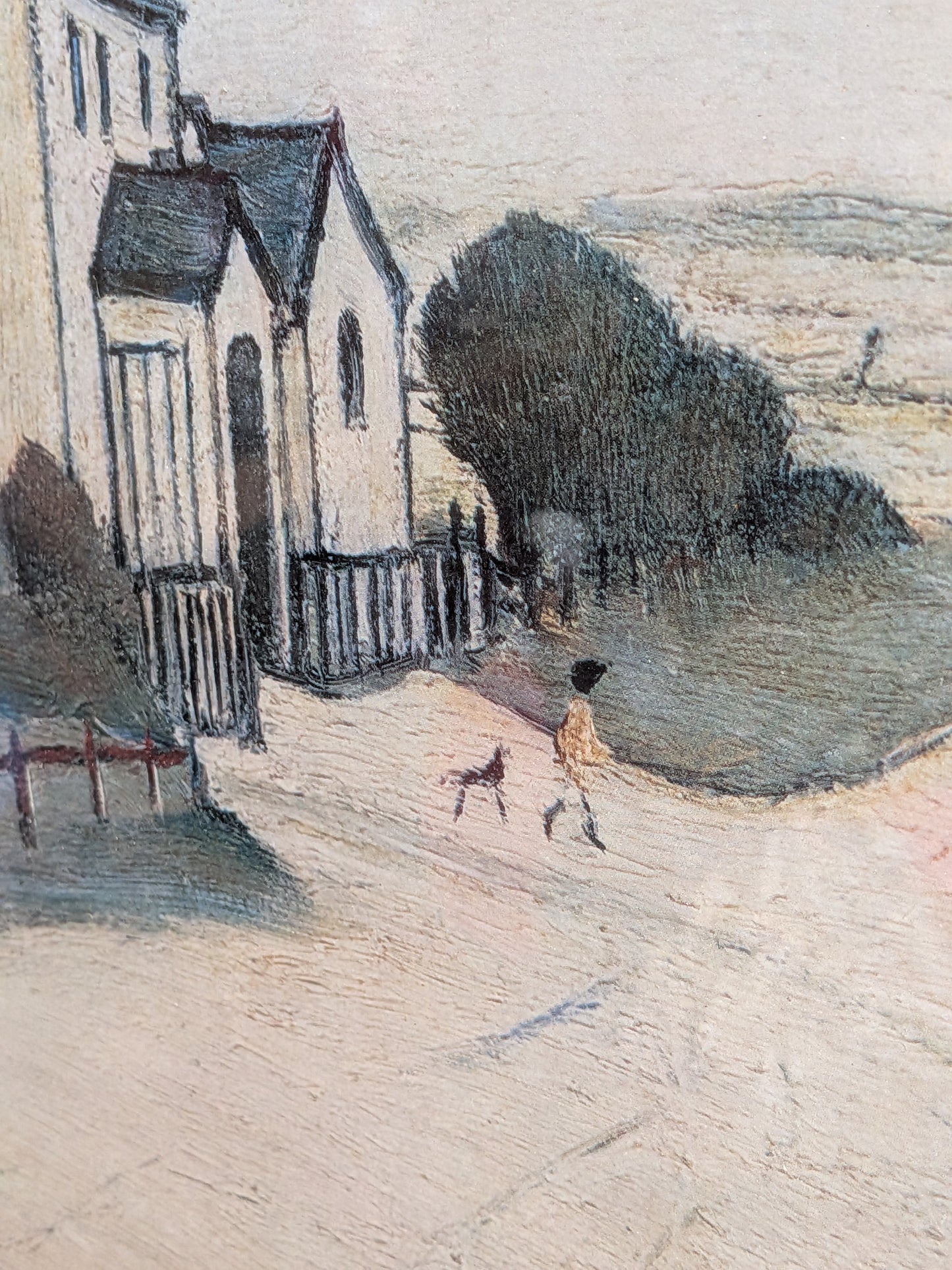 Rare Vintage 70s 80s Framed Print of L.S. Lowry A Country Road (1952)