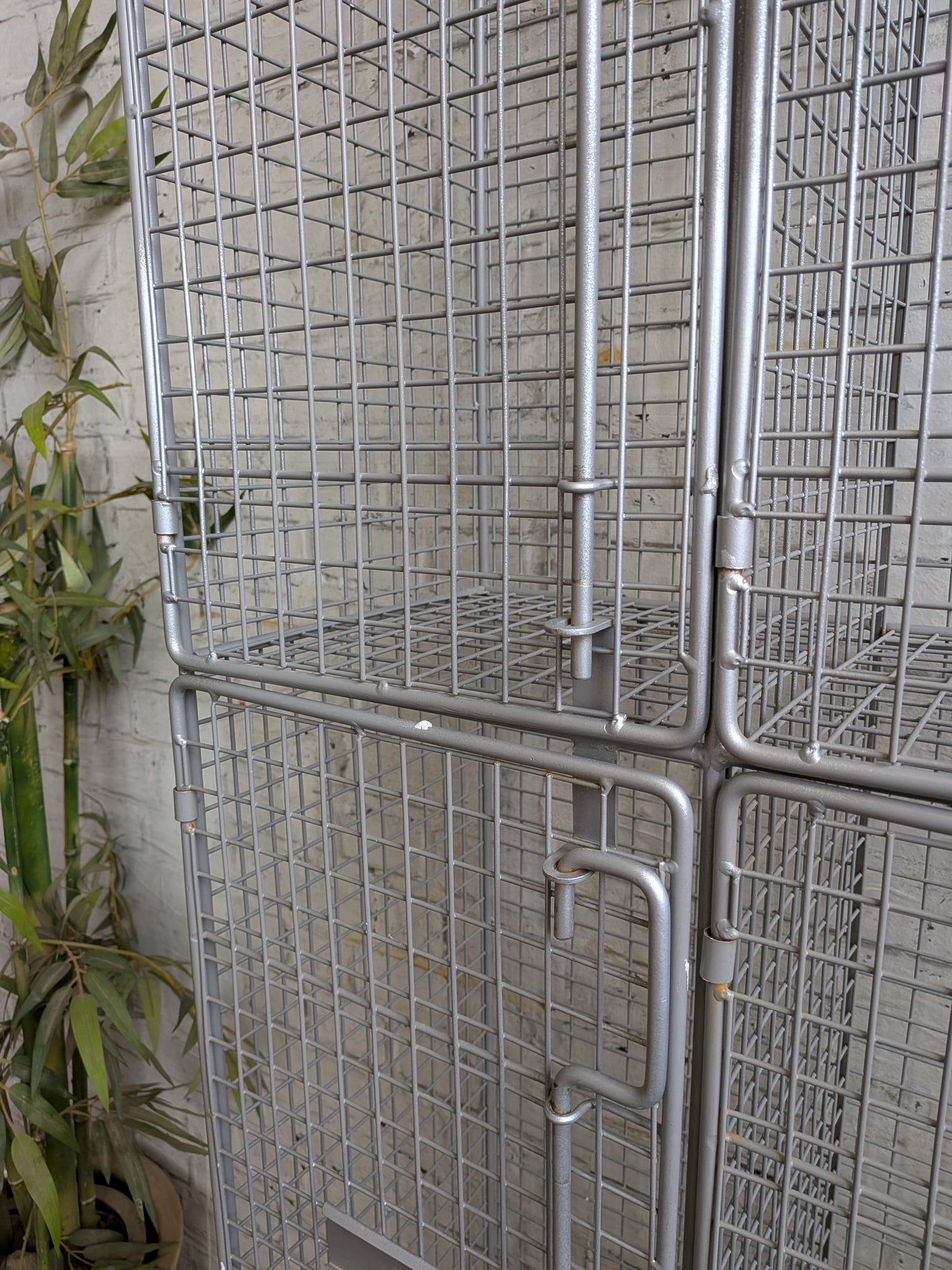 Industrial Retro Mid Century Modern Style Metal Steel Wire Coat Storage Locker