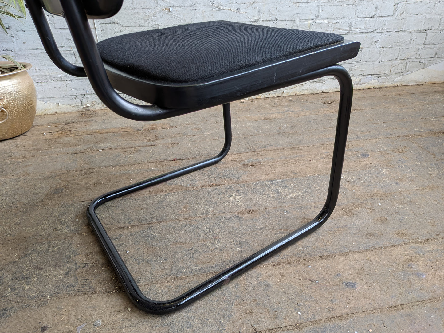 Vintage 70s 80s Marcel Breuer Design Black Cesce Armchair Cantilever Desk Chair