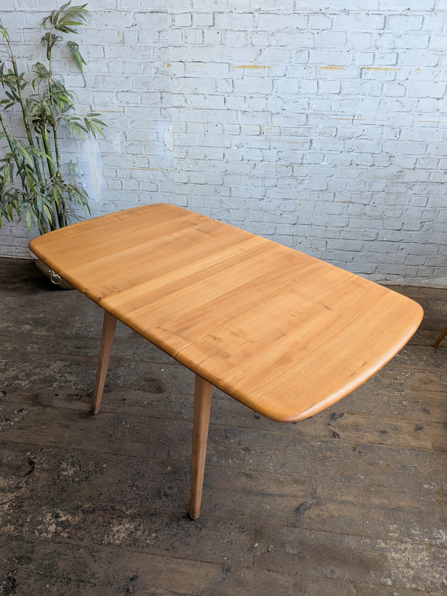 4 Mid Century Modern Ercol All Purpose Chairs and Ercol Drop Leaf Kitchen Bistro Cafe Dining Table