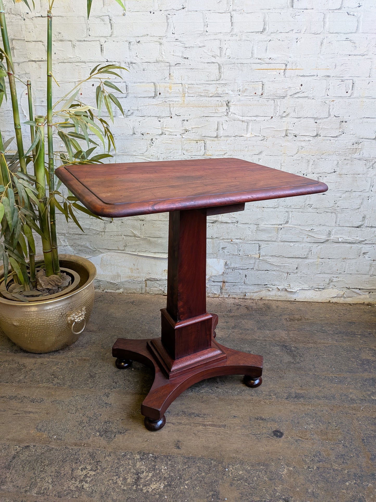 Antique Victorian Mahogany  Side End Hall Sofa Plant Pedestal Table