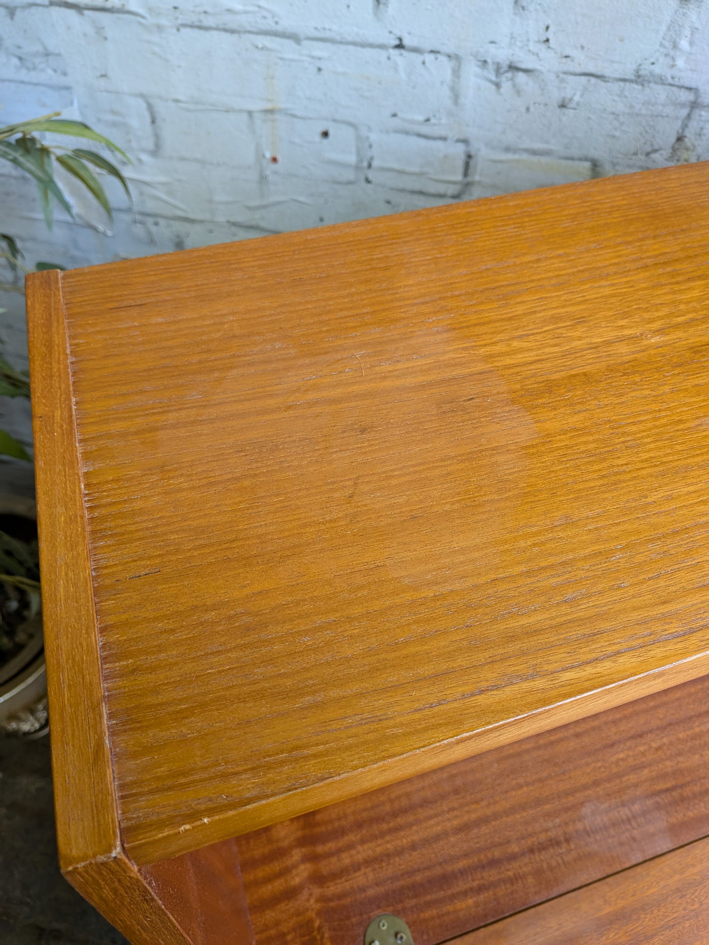 Vintage Retro 1960s 70s Mid Century Modern Teak 3 Drawer Writing Desk Bureau