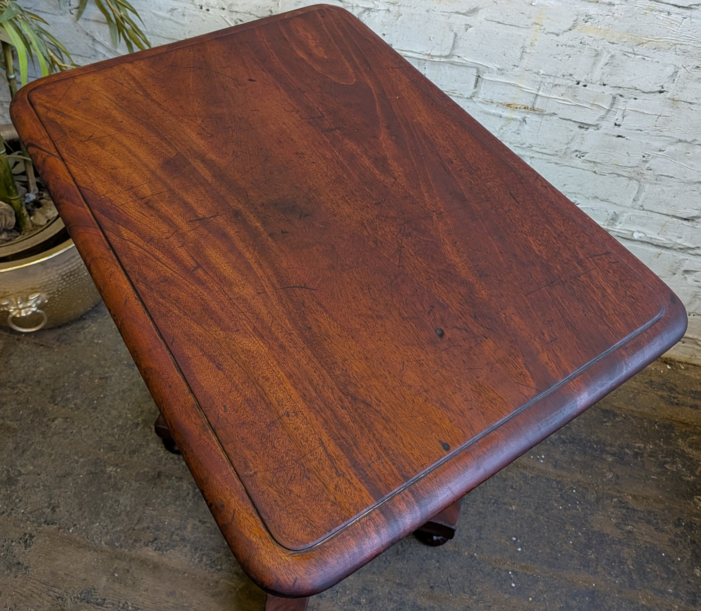 Antique Victorian Mahogany  Side End Hall Sofa Plant Pedestal Table