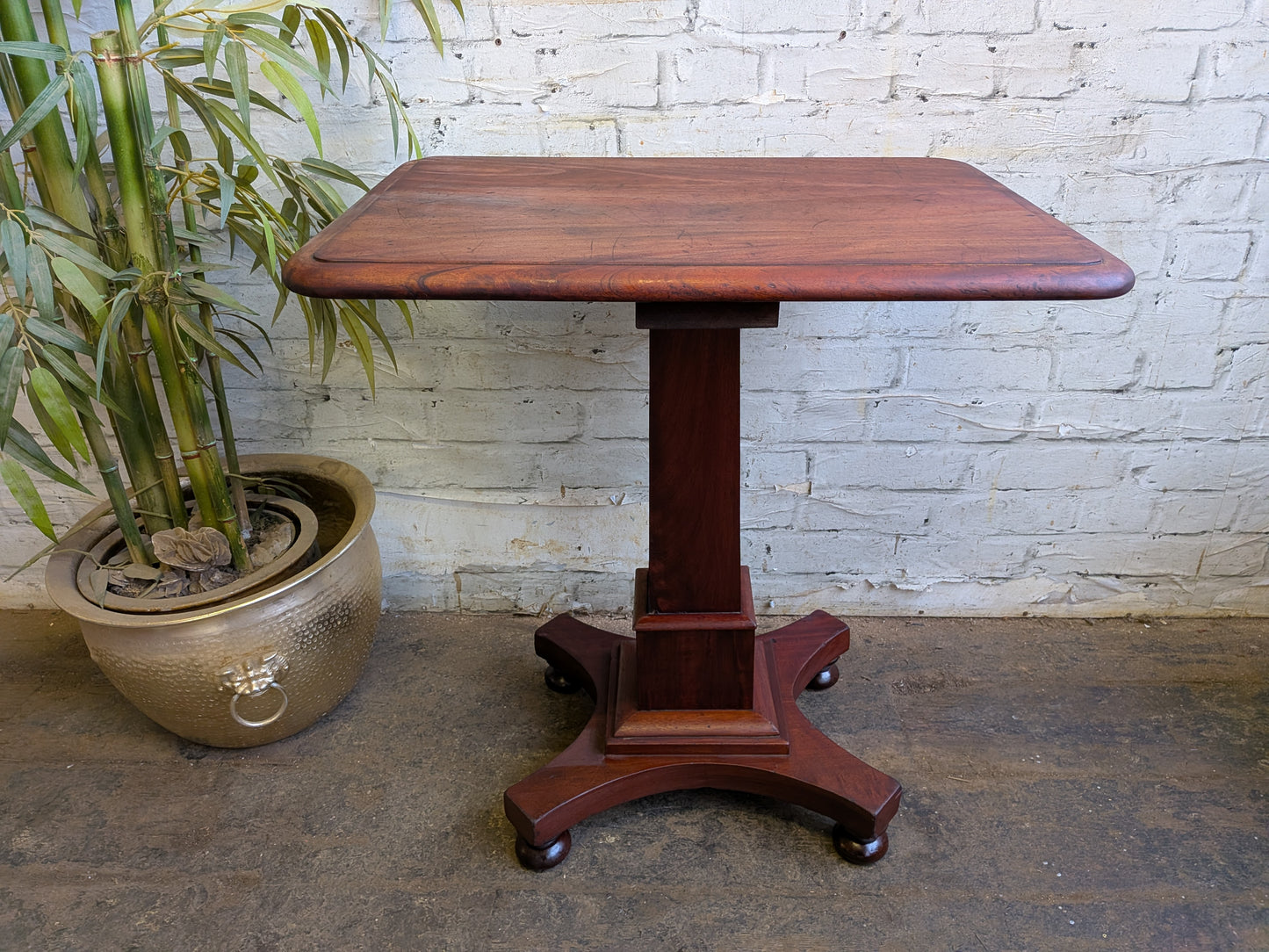 Antique Victorian Mahogany  Side End Hall Sofa Plant Pedestal Table