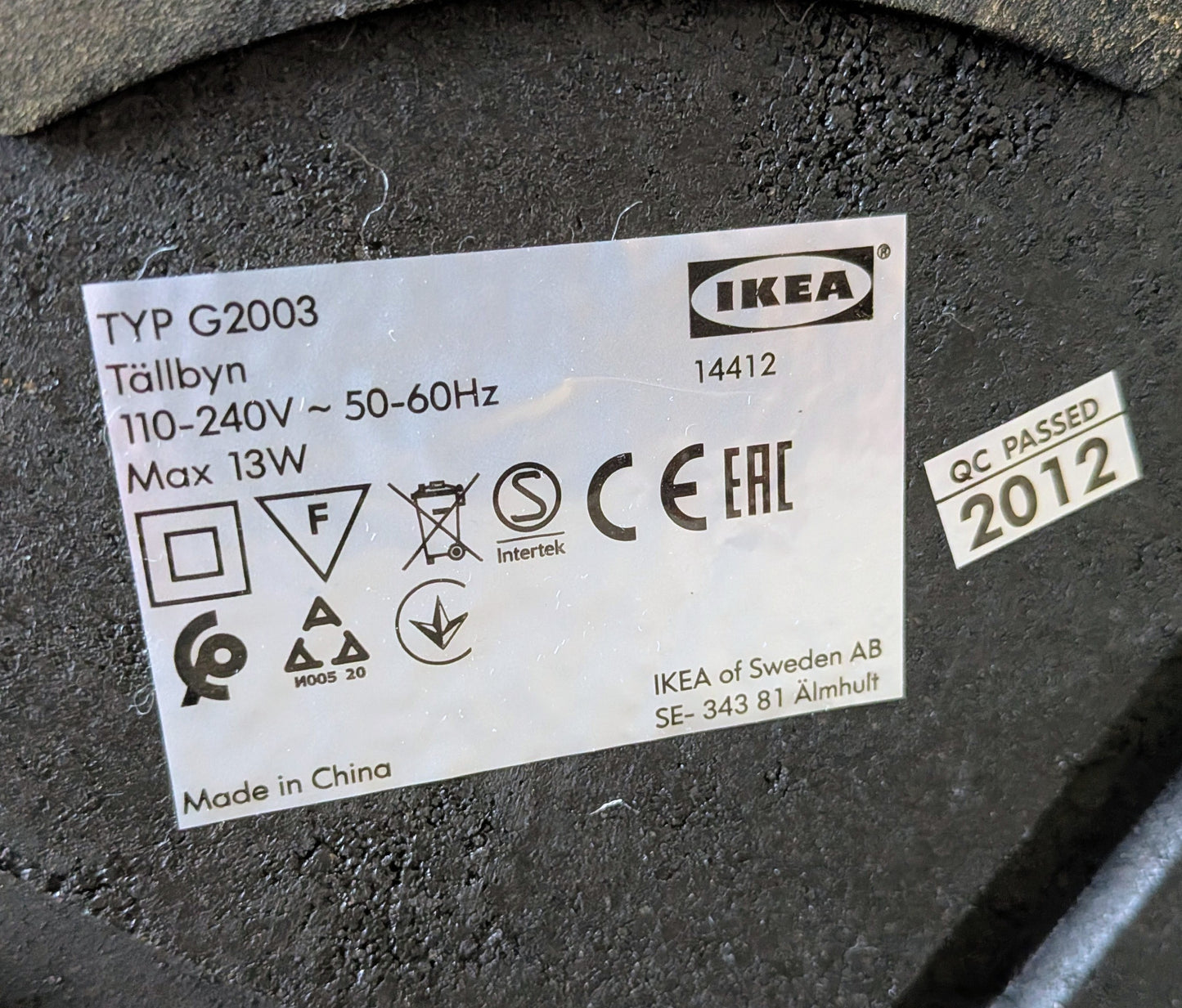 Rare Discontinued 2012 IKEA Tällbyn Retro Space Age MCM Style Floor Lamp