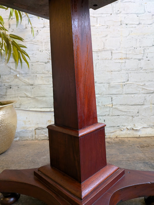 Antique Victorian Mahogany  Side End Hall Sofa Plant Pedestal Table