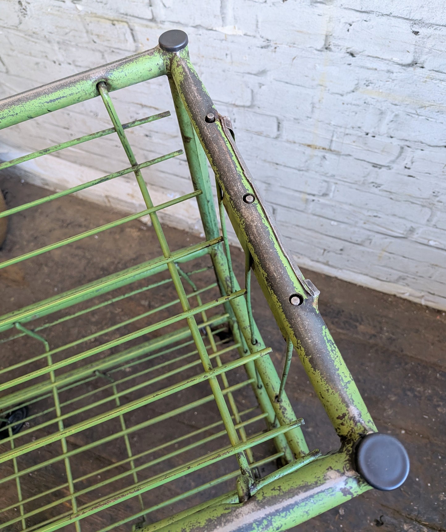 1 x Vtg Mid Century Industrial Factory Steel Book Shelf Shelving Storage Trolley