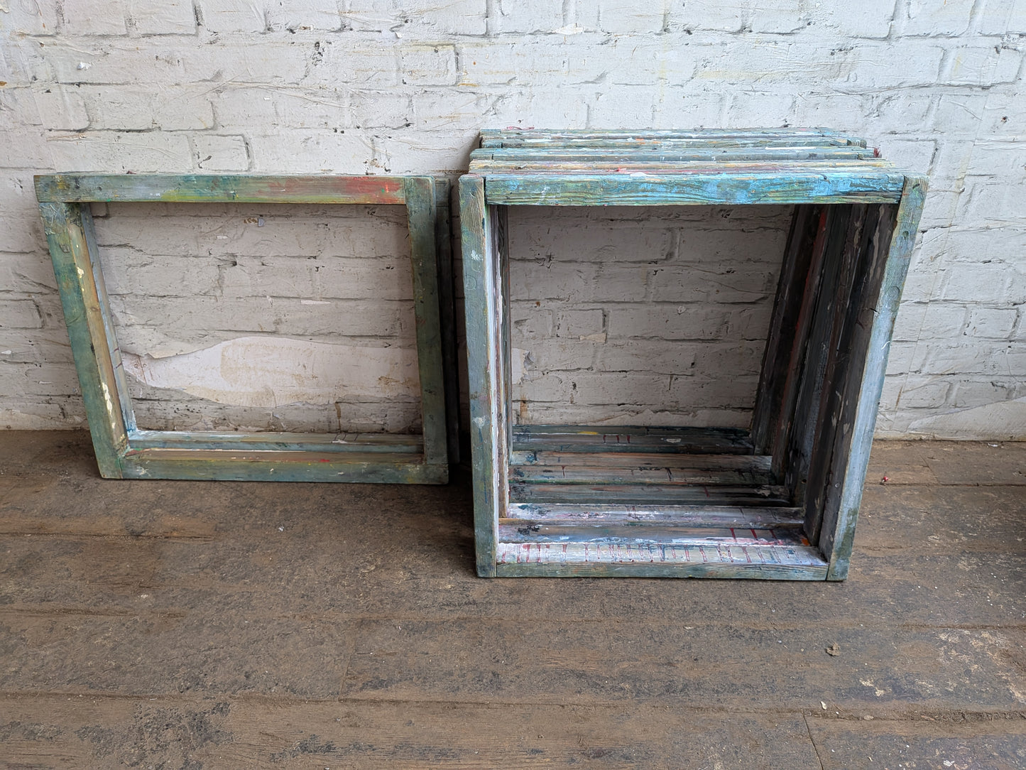 1 x Vintage Industrial Silkscreen Printing Wooden Frame - Picture Frame 👍 Mirror 👍 Blackboard 👍
