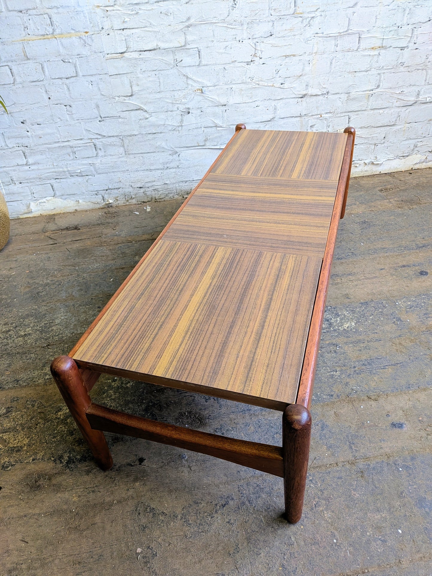 Vintage 60s 70s Retro Mid Century Modern Teak Coffee Table with Changeable Formica Top