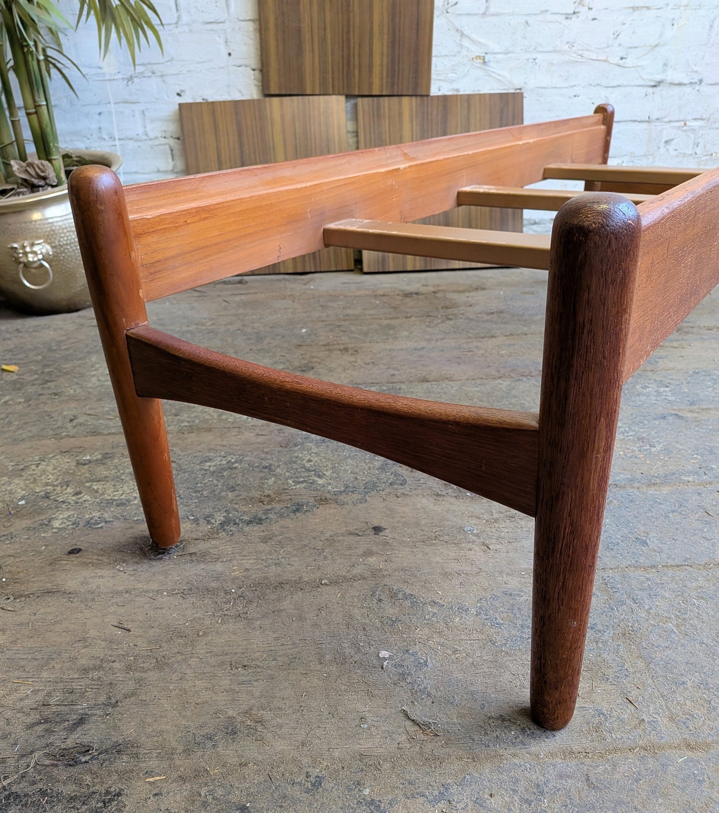 Vintage 60s 70s Retro Mid Century Modern Teak Coffee Table with Changeable Formica Top